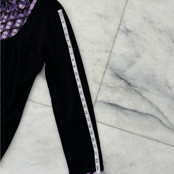 Vintage Style & Co. Collared Sweater Pullover Silk Blend Academia Black Purple L - Picture 10 of 11